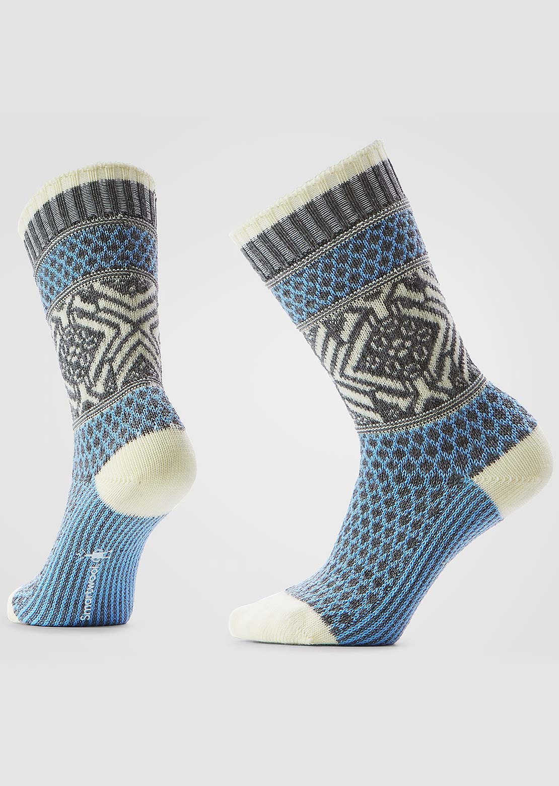 Smartwool Women's Everyday Popcorn Snowflake Pattern Crew Socks Serene Blue