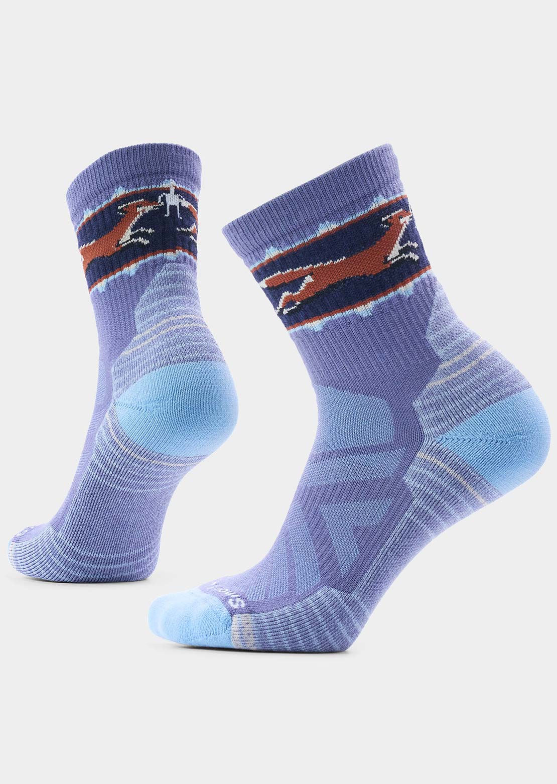 Smartwool Women's Hike Light Cushion Fox Meadow Mid Crew Socks Nightfall Blue