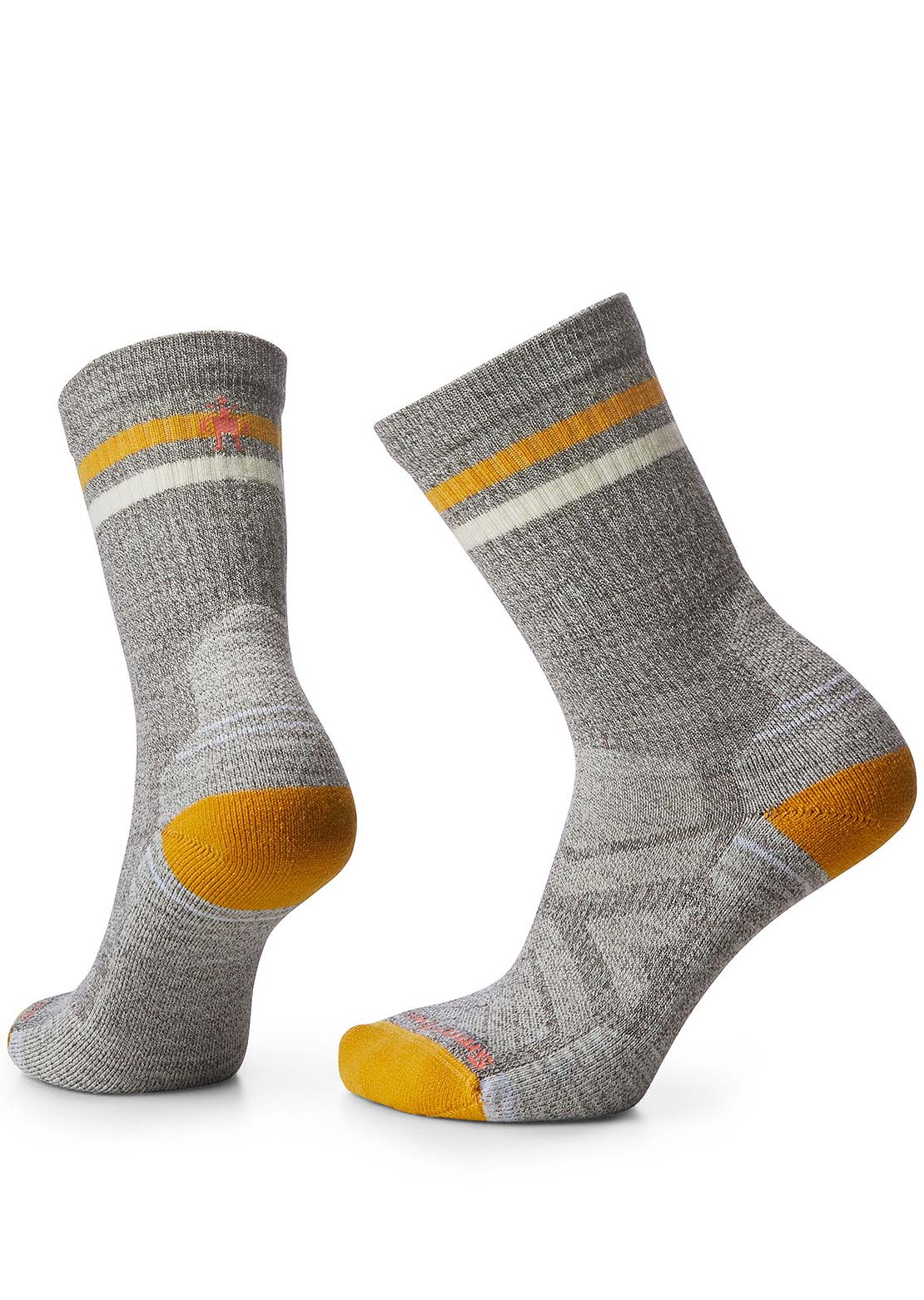 Smartwool Women&#39;s Hike Light Cushion Tube Stripe Crew Socks Taupe-Natural Marl