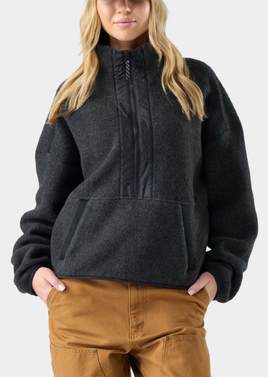 Smartwool Women's Second Cut Fleece 1/2 Zip Long Sleeve Charcoal