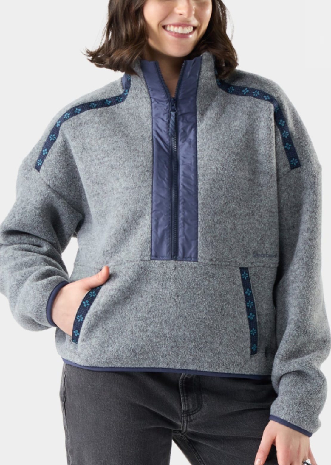 Smartwool Women's Second Cut Fleece 1/2 Zip Long Sleeve Light Navy