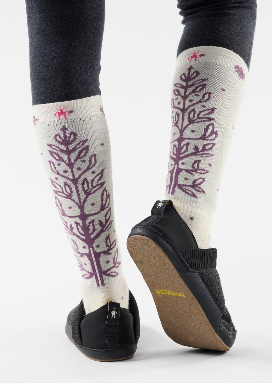 Smartwool Women's Ski Full Cushion Ice Blossom OTC Socks Moonbeam