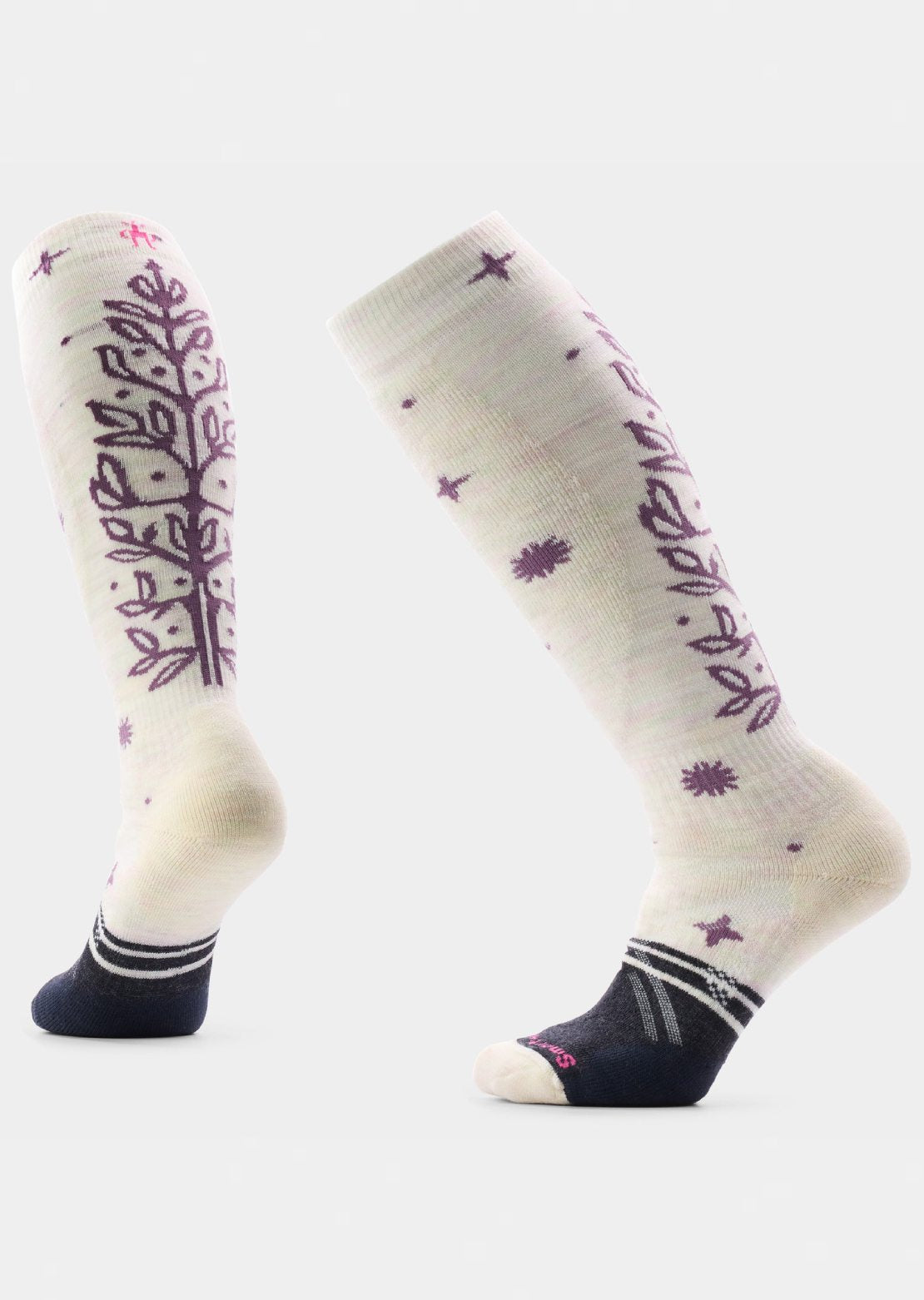 Smartwool Women's Ski Full Cushion Ice Blossom OTC Socks Moonbeam