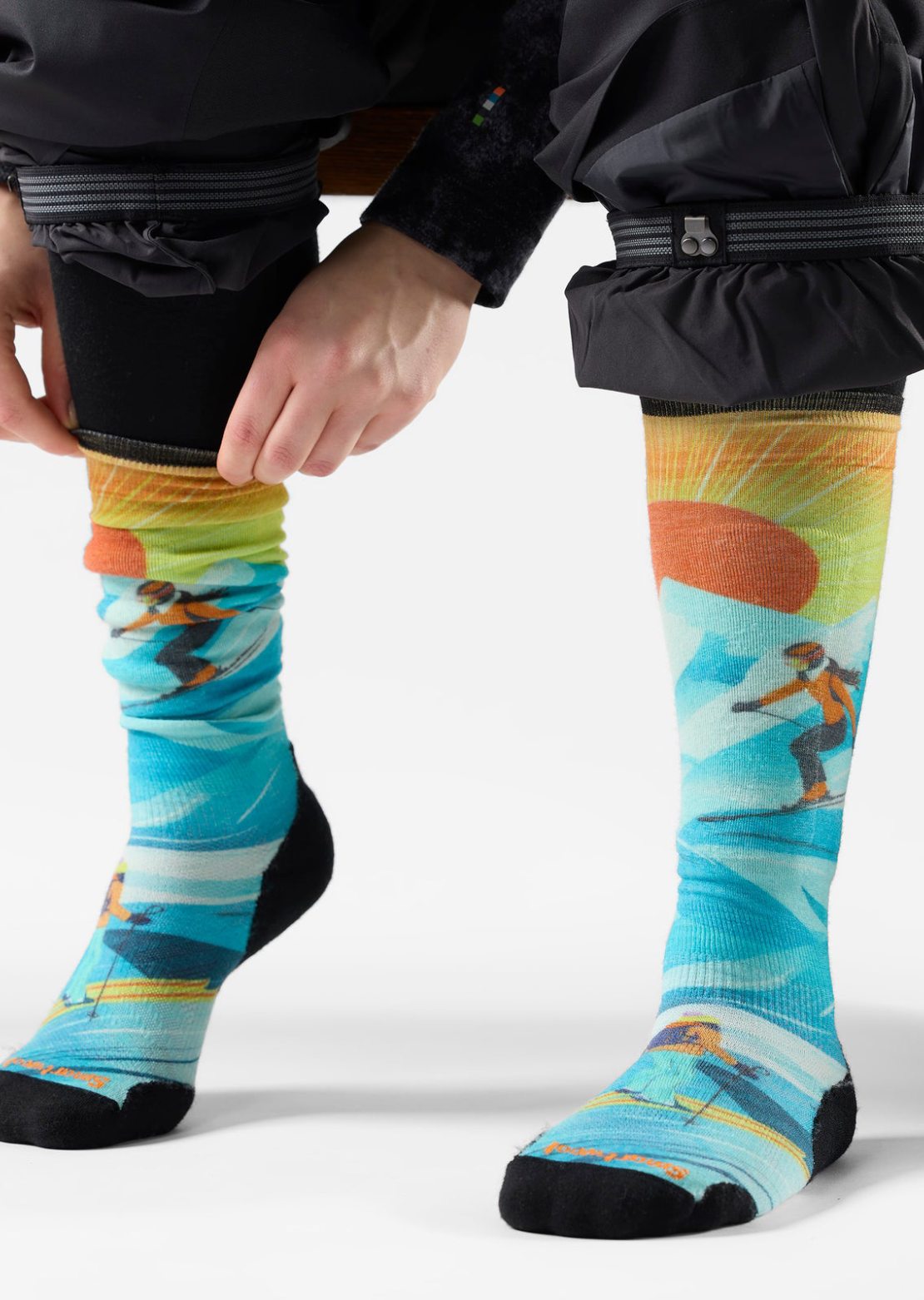 Smartwool Women's Ski Targeted Cushion Steep Days Print OTC Socks Serene Blue