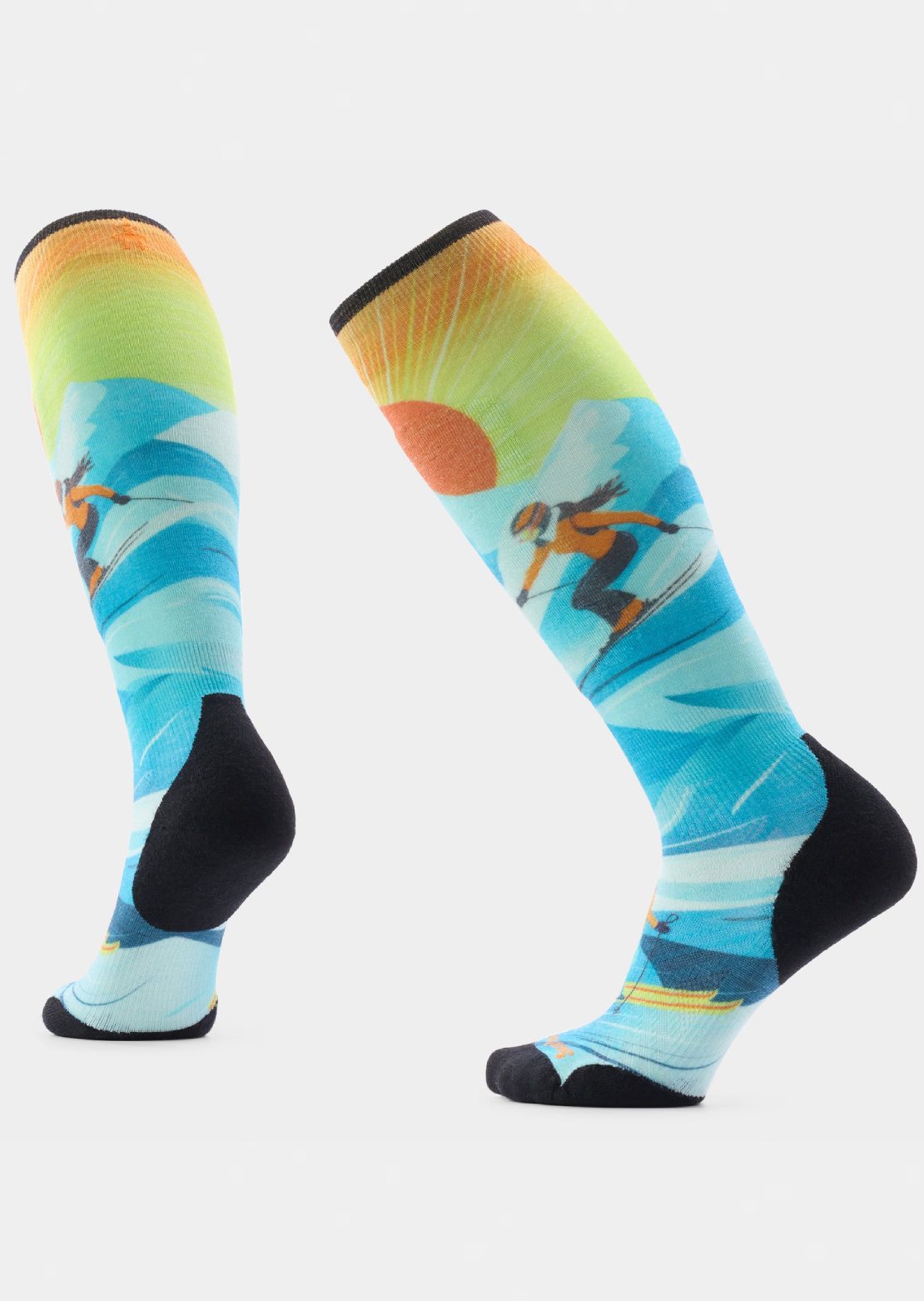 Smartwool Women's Ski Targeted Cushion Steep Days Print OTC Socks Serene Blue