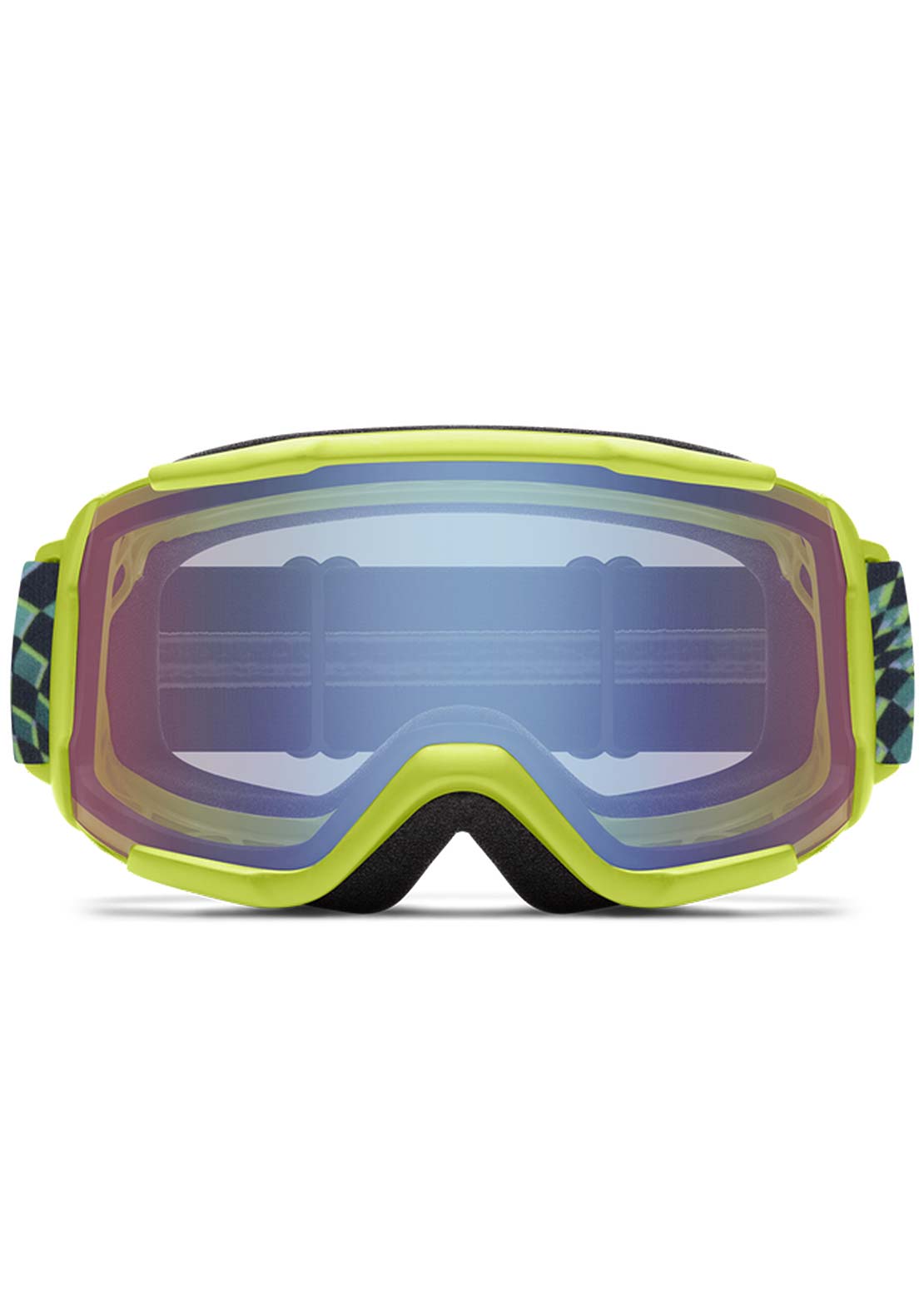 Smith Junior Daredevil Goggles Electric Lime Left Turn Blue Sensor Mirror