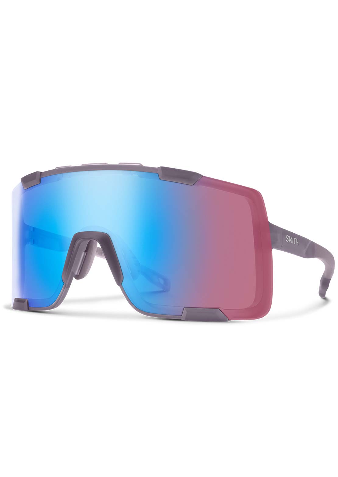 Smith Unisex Syncline Bike Sunglasses Matte Meteorite Crystal/Chromapop Low Light Rose Blue Mirror