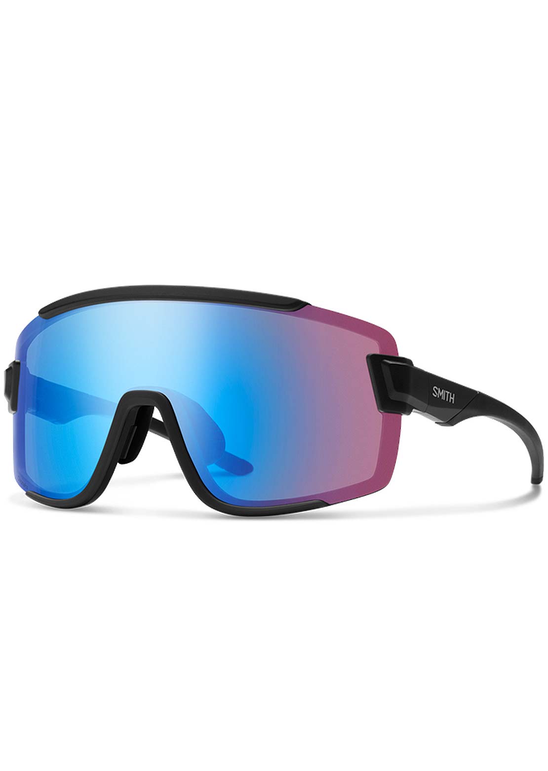 Smith Wildcat Bike Sunglasses Matte Black/Chromapop Low Light Rose Blue Mirror