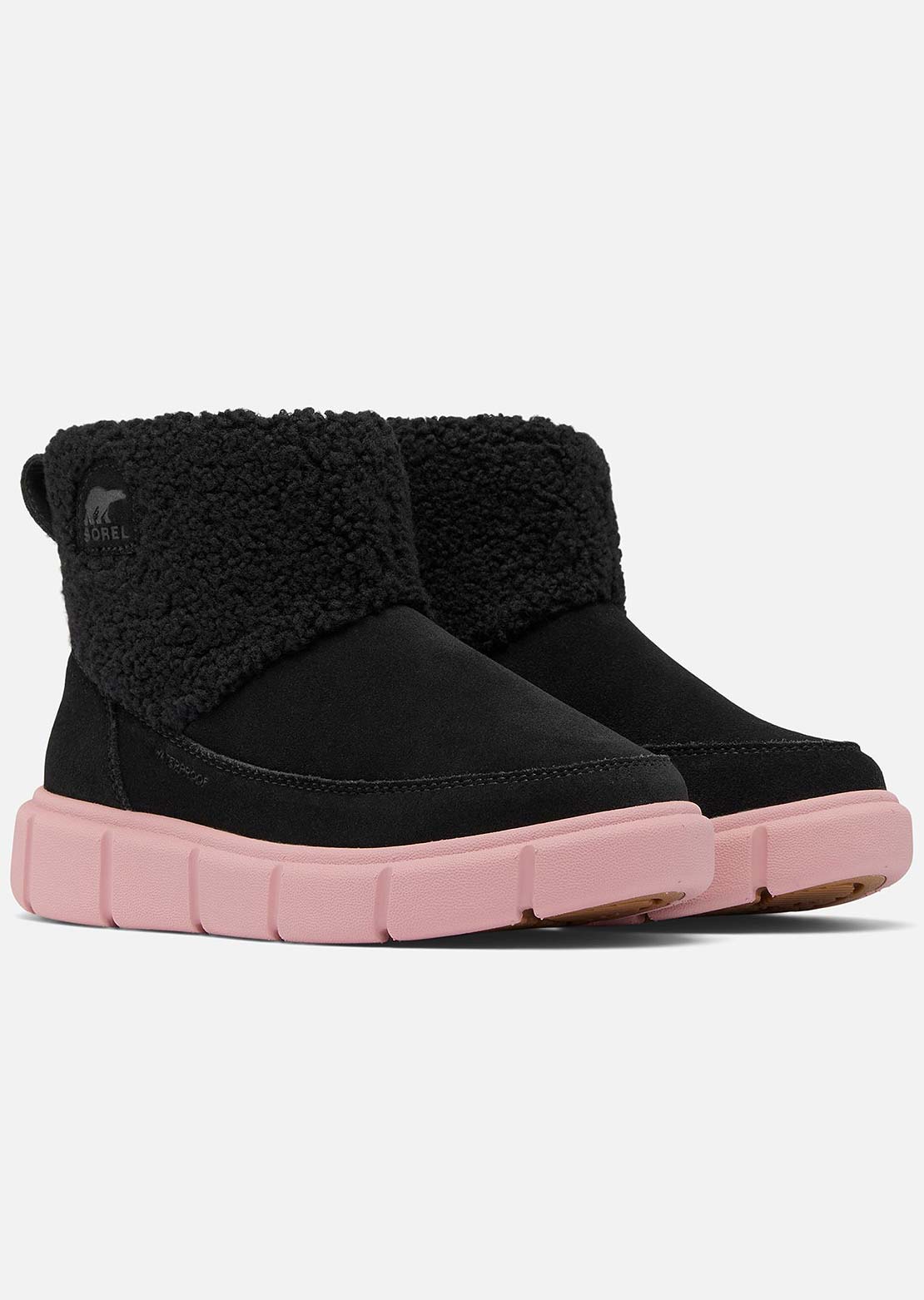 Sorel Junior Explorer III Slip-on Crazy Waterproof Boots Black/Dazed Mauve