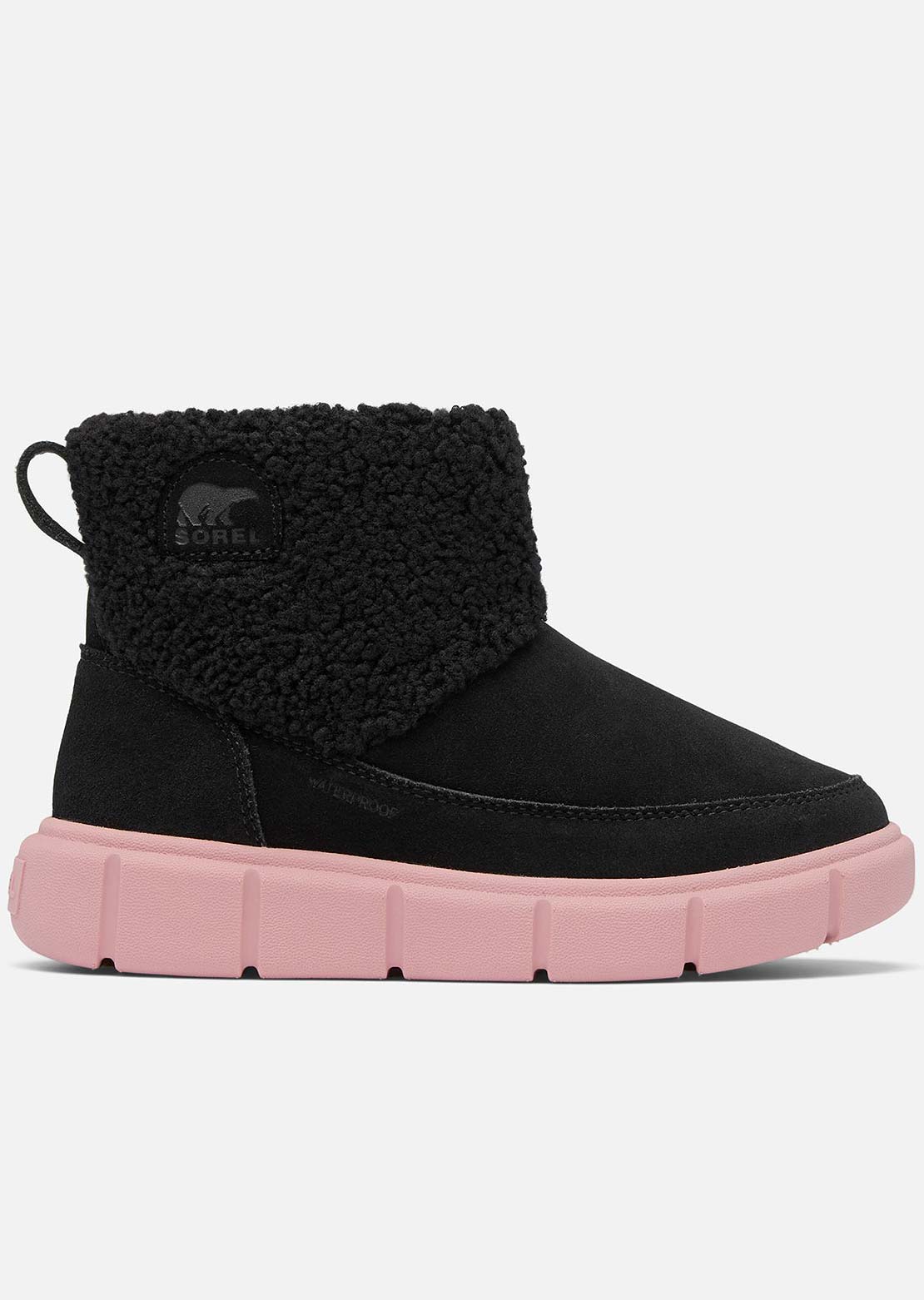 Sorel Junior Explorer III Slip-on Crazy Waterproof Boots Black/Dazed Mauve