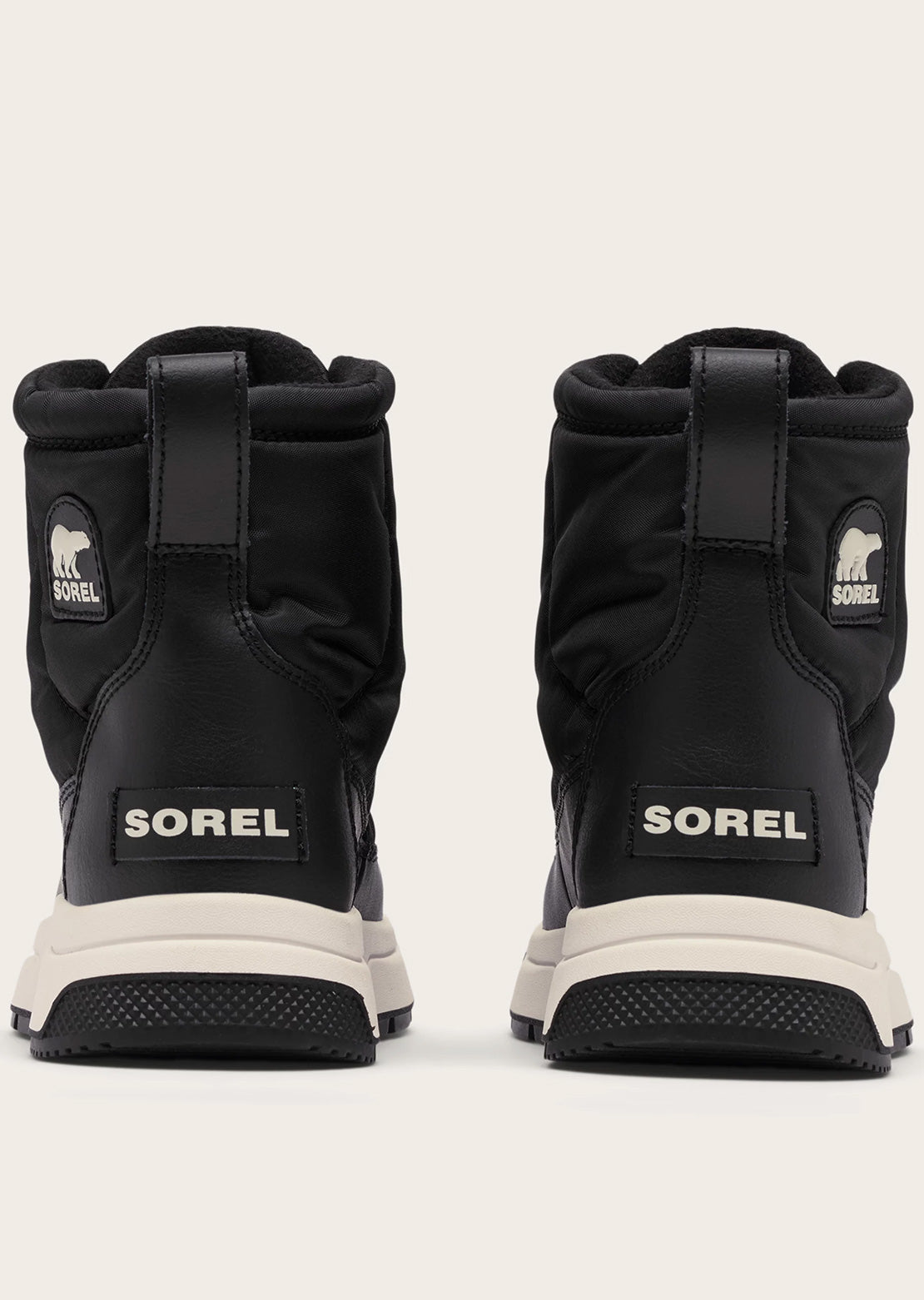 Sorel Junior Whitney III Mid Waterproof Boots Black/Sea Salt
