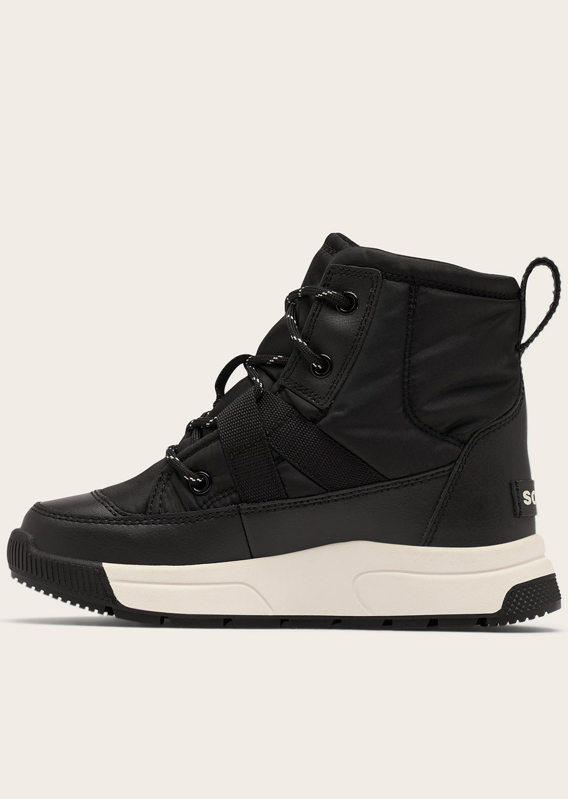 Sorel Junior Whitney III Mid Waterproof Boots Black/Sea Salt