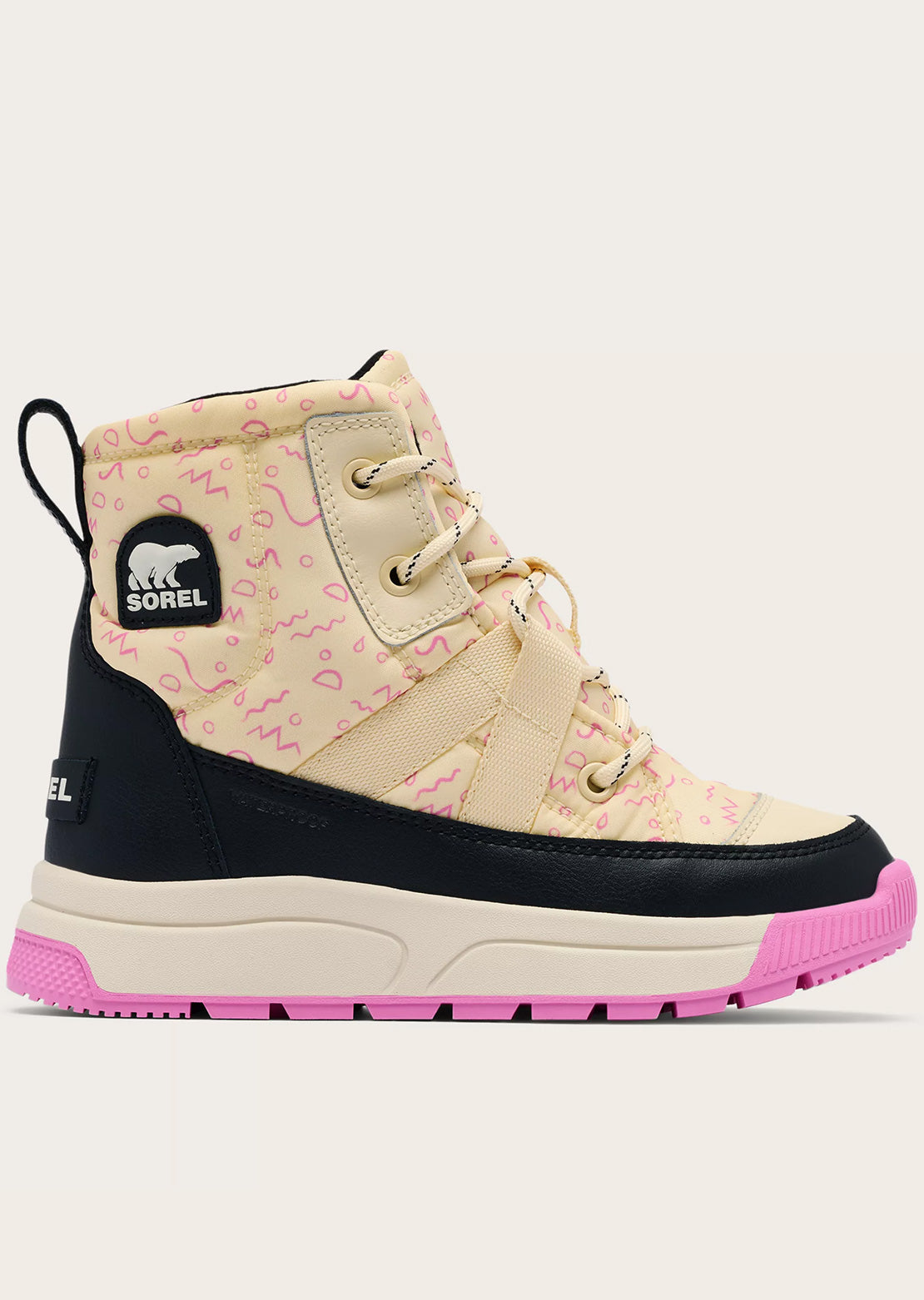 Sorel Junior Whitney III Mid Waterproof Boots Honey White/Black