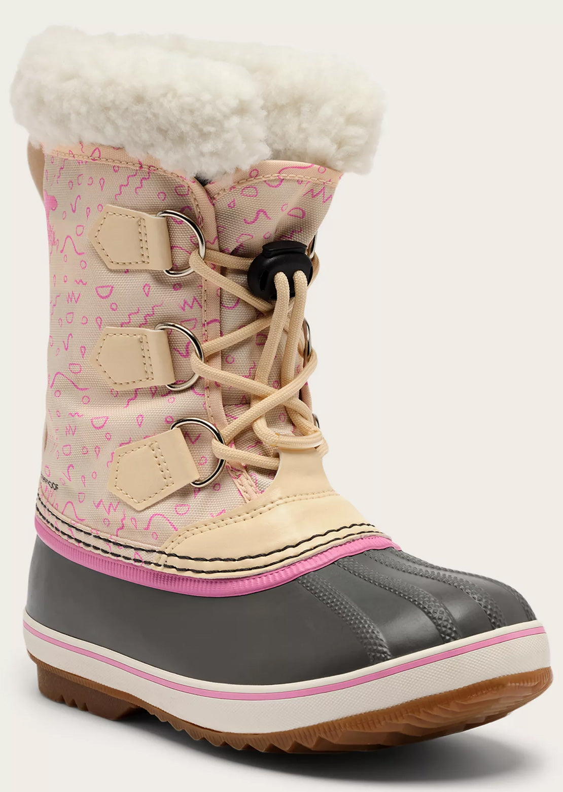 Sorel Junior Yoot Pac Nylon Waterproof Boots Honey White/Orchid