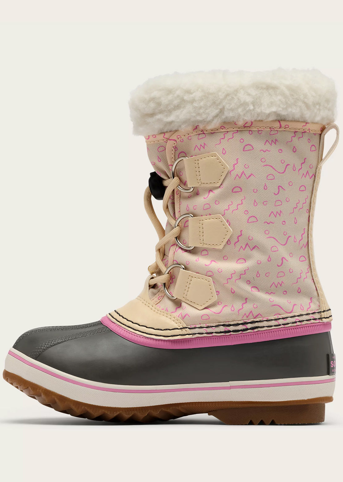 Sorel Junior Yoot Pac Nylon Waterproof Boots Honey White/Orchid