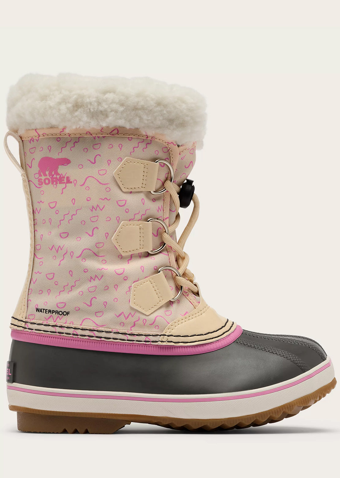 Sorel Junior Yoot Pac Nylon Waterproof Boots Honey White/Orchid