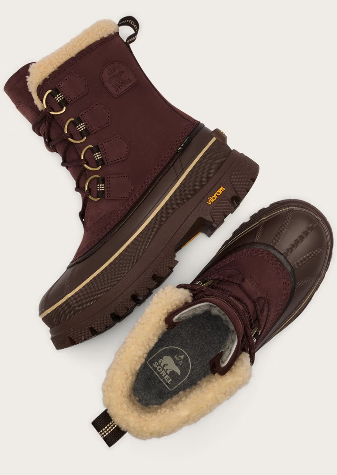 Sorel Women's Caribou Horizon GTX Winter Boots Red Lodge/Tobacco