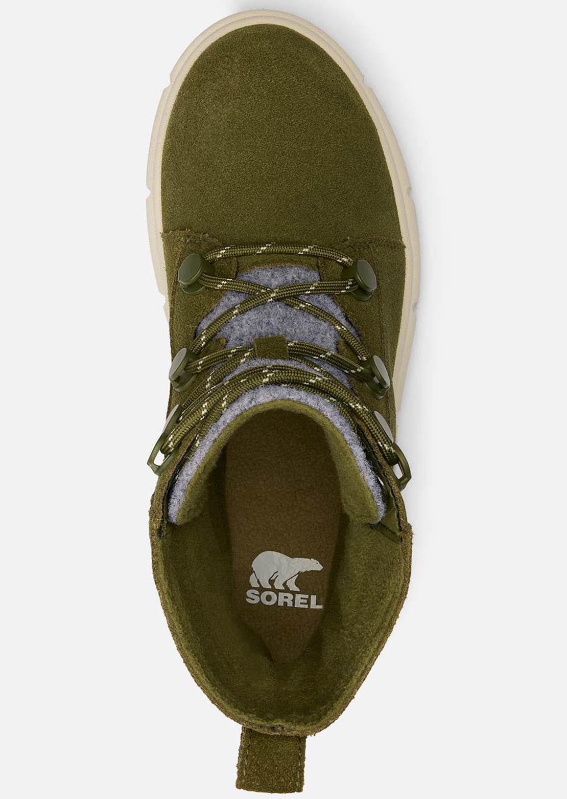 Sorel Women's Explorer III Joan Waterproof Boots Utility Green/Chalk