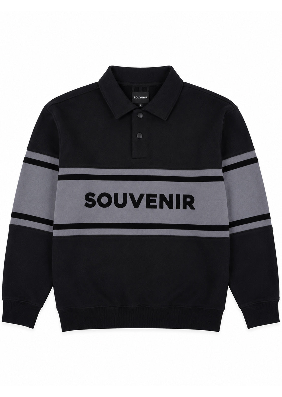 Souvenir Men's Fleece Rugby Shirt Black