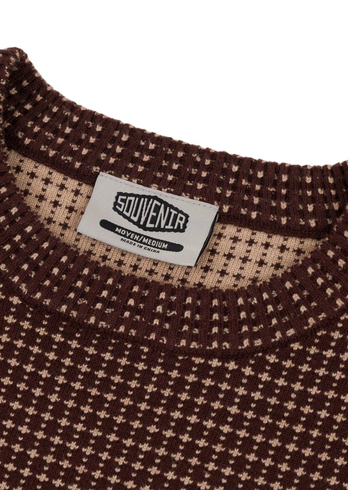 Souvenir Unisex Jacquard Knit Sweater Chocolate