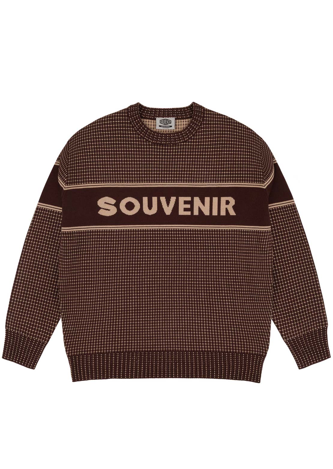 Souvenir Unisex Jacquard Knit Sweater Chocolate
