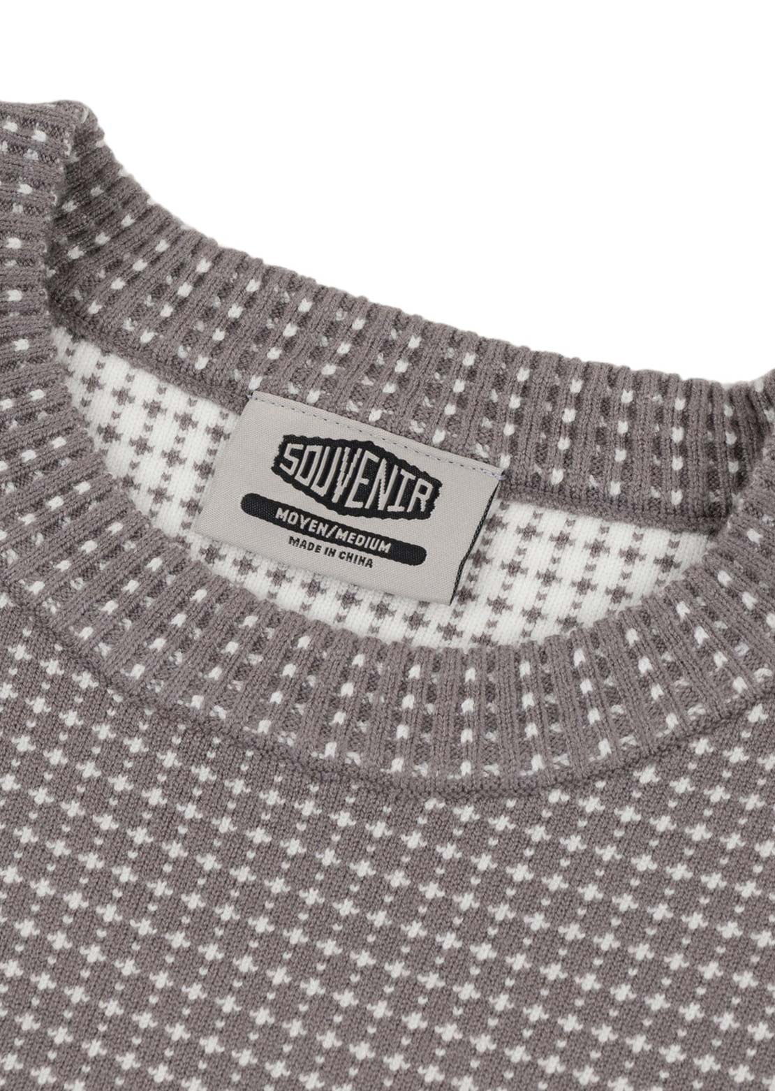 Souvenir Unisex Jacquard Knit Sweater Cool Grey