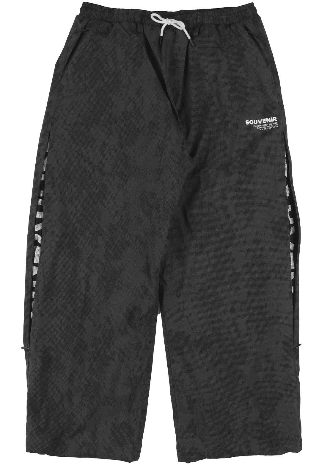 Souvenir Unisex Parachute Pants Black Blotch Print