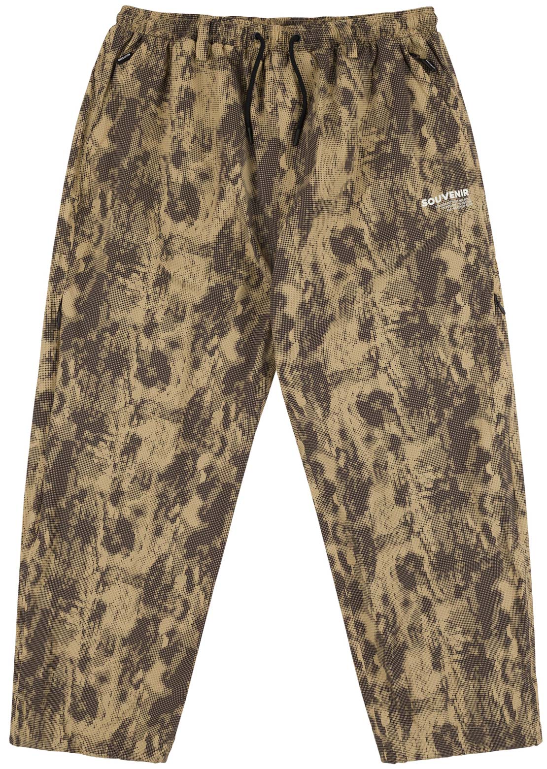 Souvenir Unisex Parachute Pants Brown Blotch Print