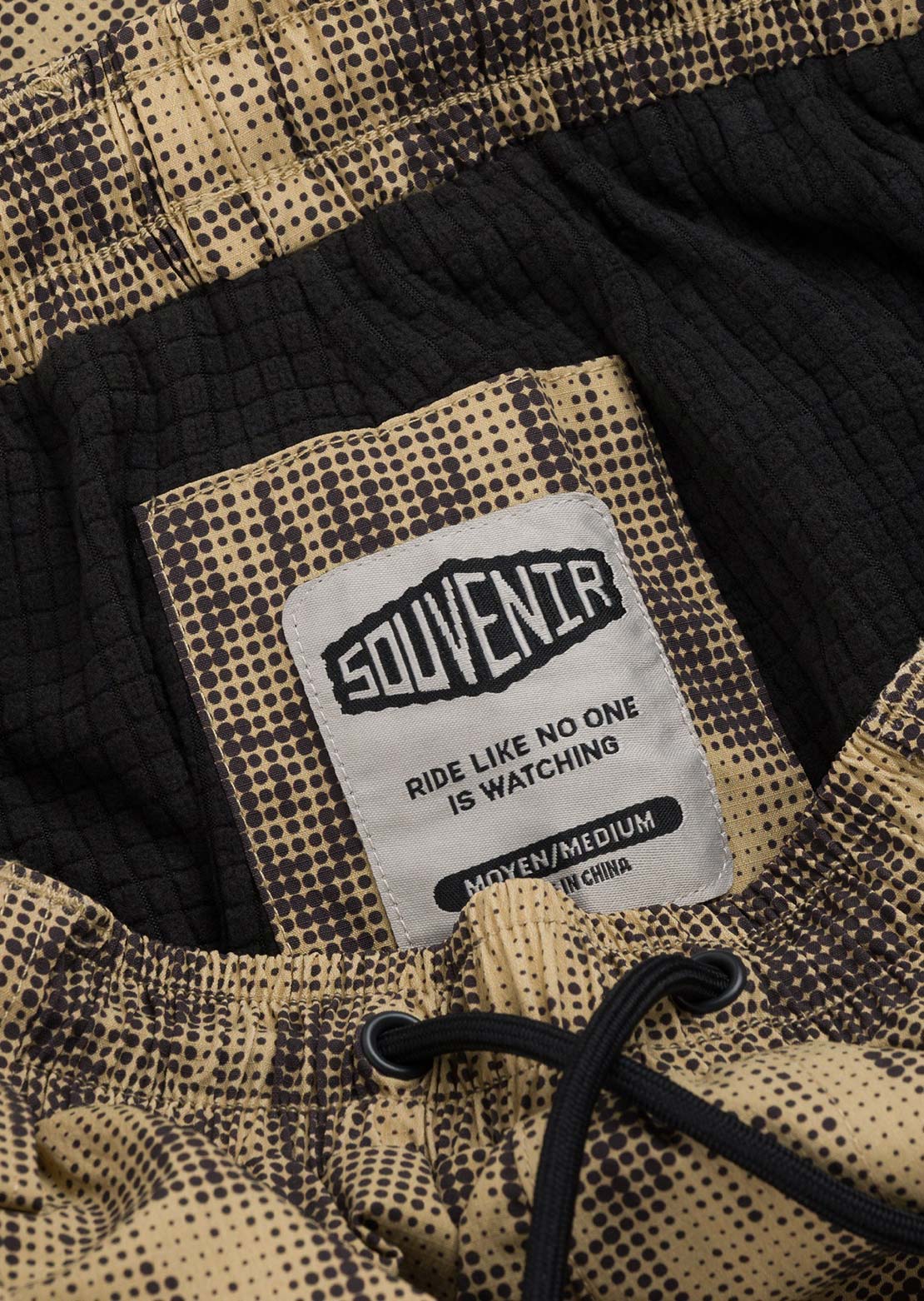 Souvenir Unisex Parachute Pants Brown Blotch Print