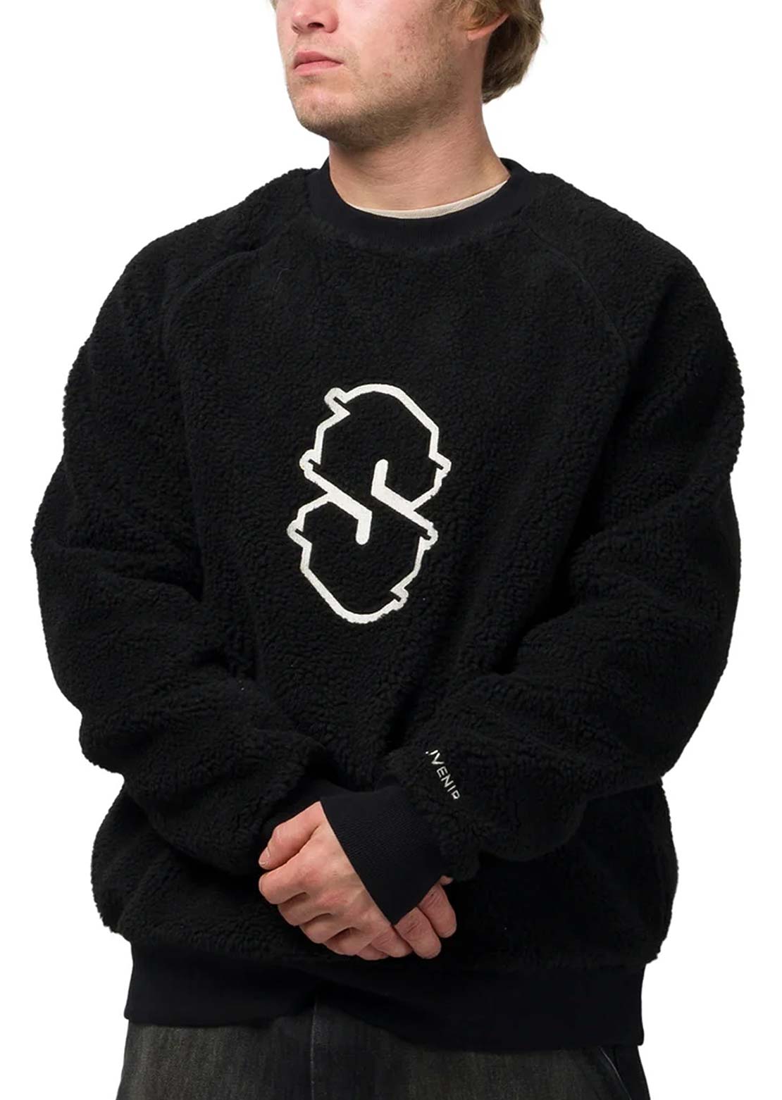Souvenir Unisex Sherpa Crewneck Sweater Black