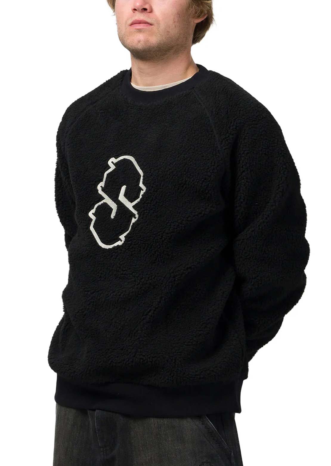 Souvenir Unisex Sherpa Crewneck Sweater Black
