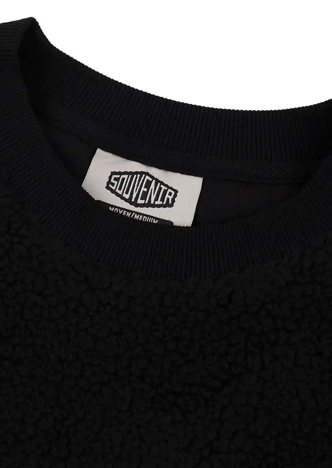 Souvenir Unisex Sherpa Crewneck Sweatshirt Black