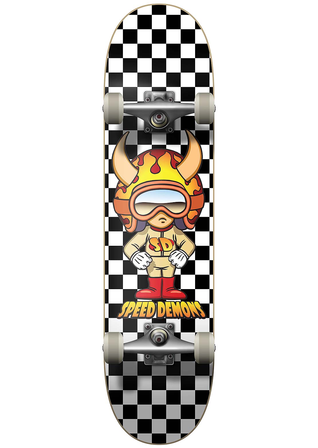 Speed Demons Hot Shot Complete Skateboard Black White Checks