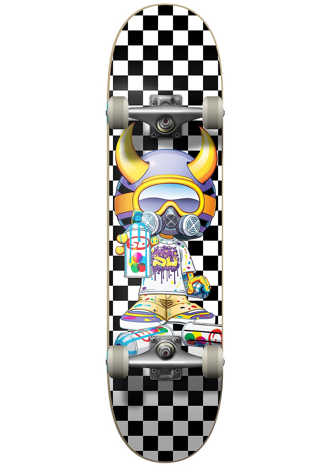 Speed Demons Tagger Complete Skateboard Black White Checks