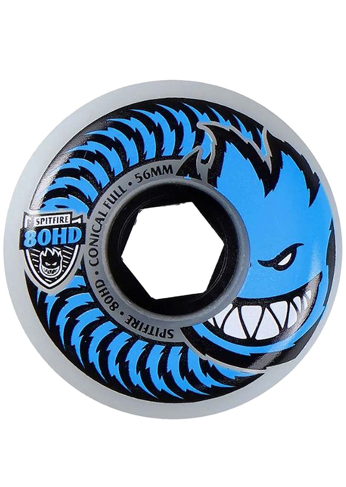 Spitfire Unisex 80HD Conical Full Skateboard Wheels Clear
