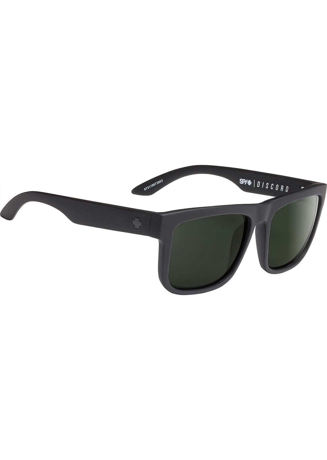 SPY Optic Unisex Discord Sunglasses Soft Matte Black/Happy Gray Green