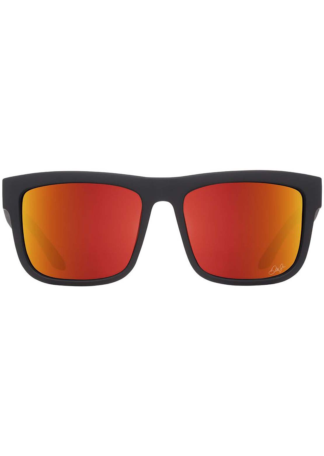 SPY Optic Unisex Discord Sunglasses Matte Black/Happy Gray Green Orange Mirror
