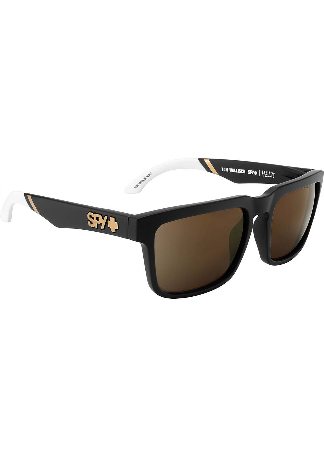SPY Optic Unisex Helm Sunglasses Matte Black White/Happy Bronze Gold Mirror