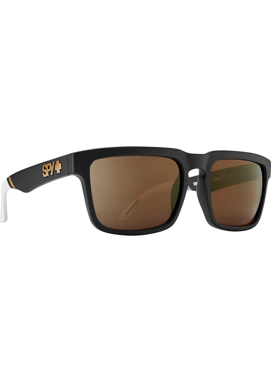 SPY Optic Unisex Helm Sunglasses Matte Black White/Happy Bronze Gold Mirror