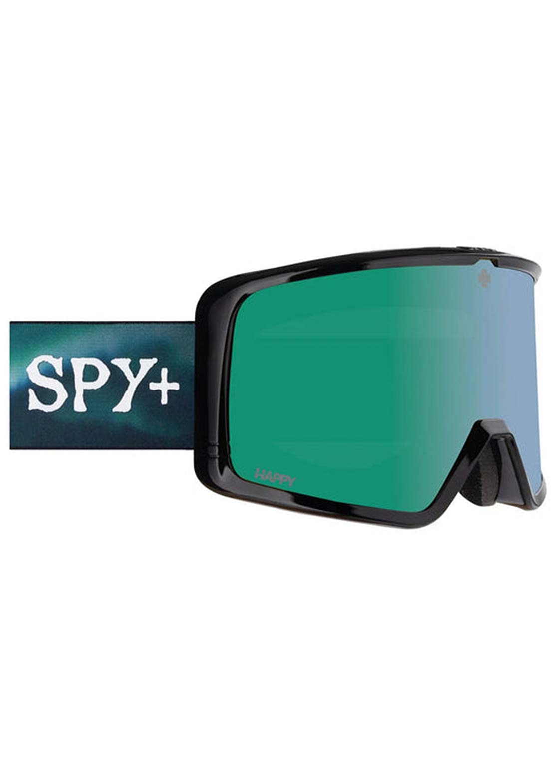 SPY Optic Unisex Megalith Snow Goggles Everblack (Matte)/Happy Rose Tropical Green Mirror + Clear