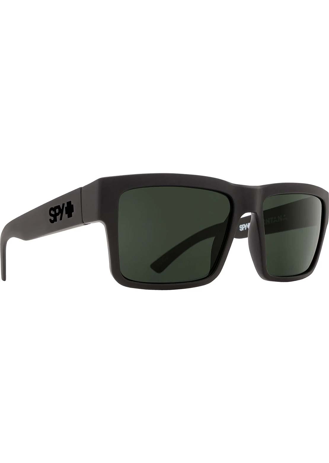 SPY Optic Unisex Montana Sunglasses Soft Matte Black/Happy Gray Green Polar