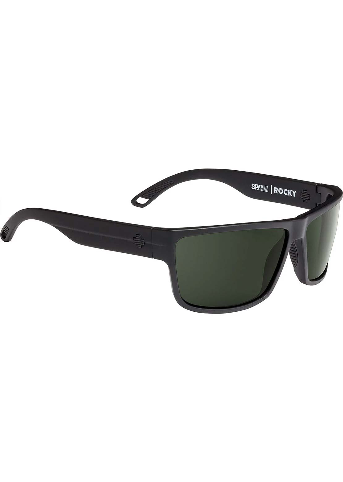 SPY Optic Unisex Rocky Sunglasses Matte Black/Happy Gray Green