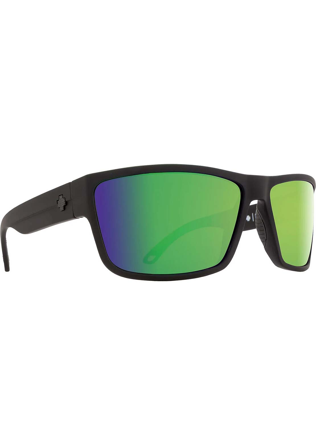SPY Optic Unisex Rocky Sunglasses Soft Matte Black/Happy Bronze Polar Green Mirror