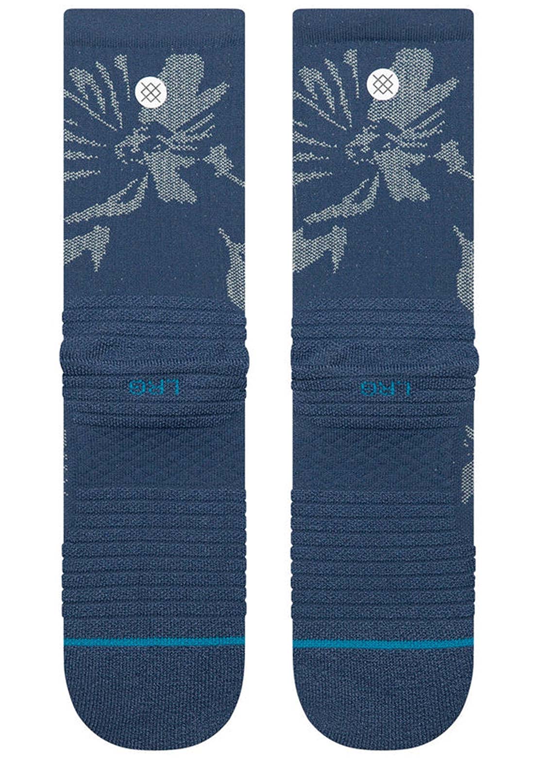 Stance Unisex Athl Flora Scan Mid Ribbed Crew Socks Deep Teal