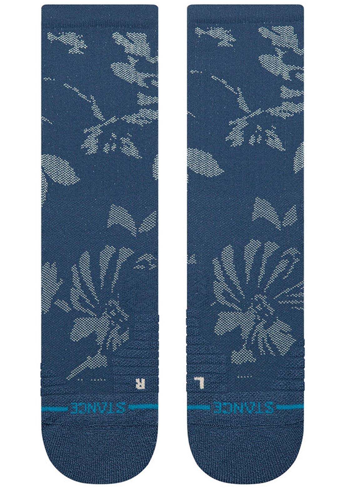 Stance Unisex Athl Flora Scan Mid Ribbed Crew Socks Deep Teal