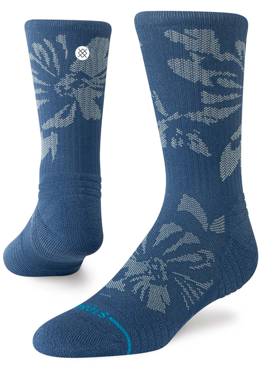 Stance Unisex Athl Flora Scan Mid Ribbed Crew Socks Deep Teal
