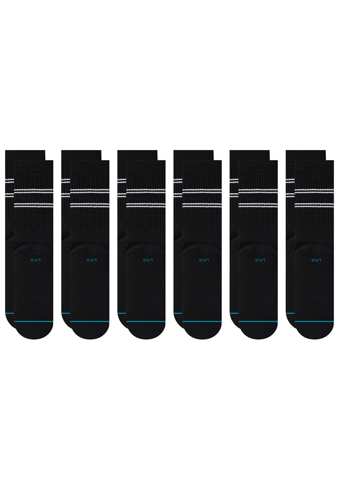 Stance Unisex Vital Crew Socks - 6 Pack Black