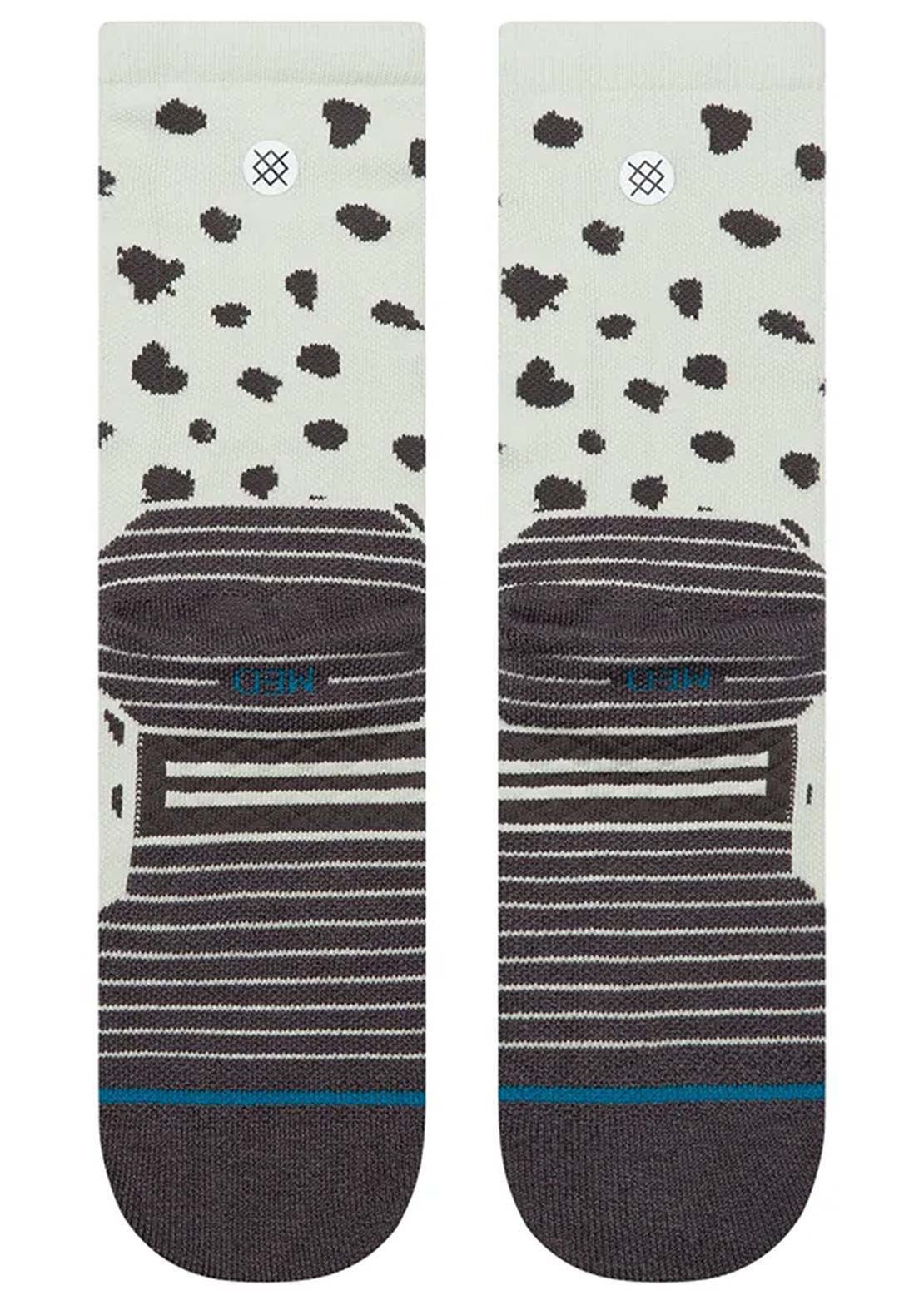 Stance Women's Athl Leopard Mid Crew Socks Light Blue