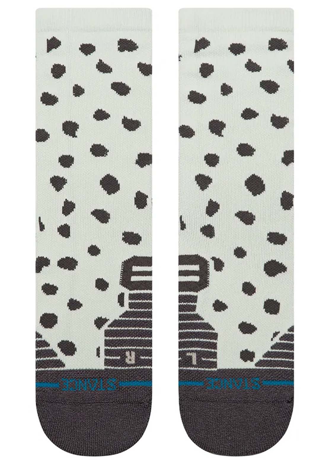 Stance Women's Athl Leopard Mid Crew Socks Light Blue