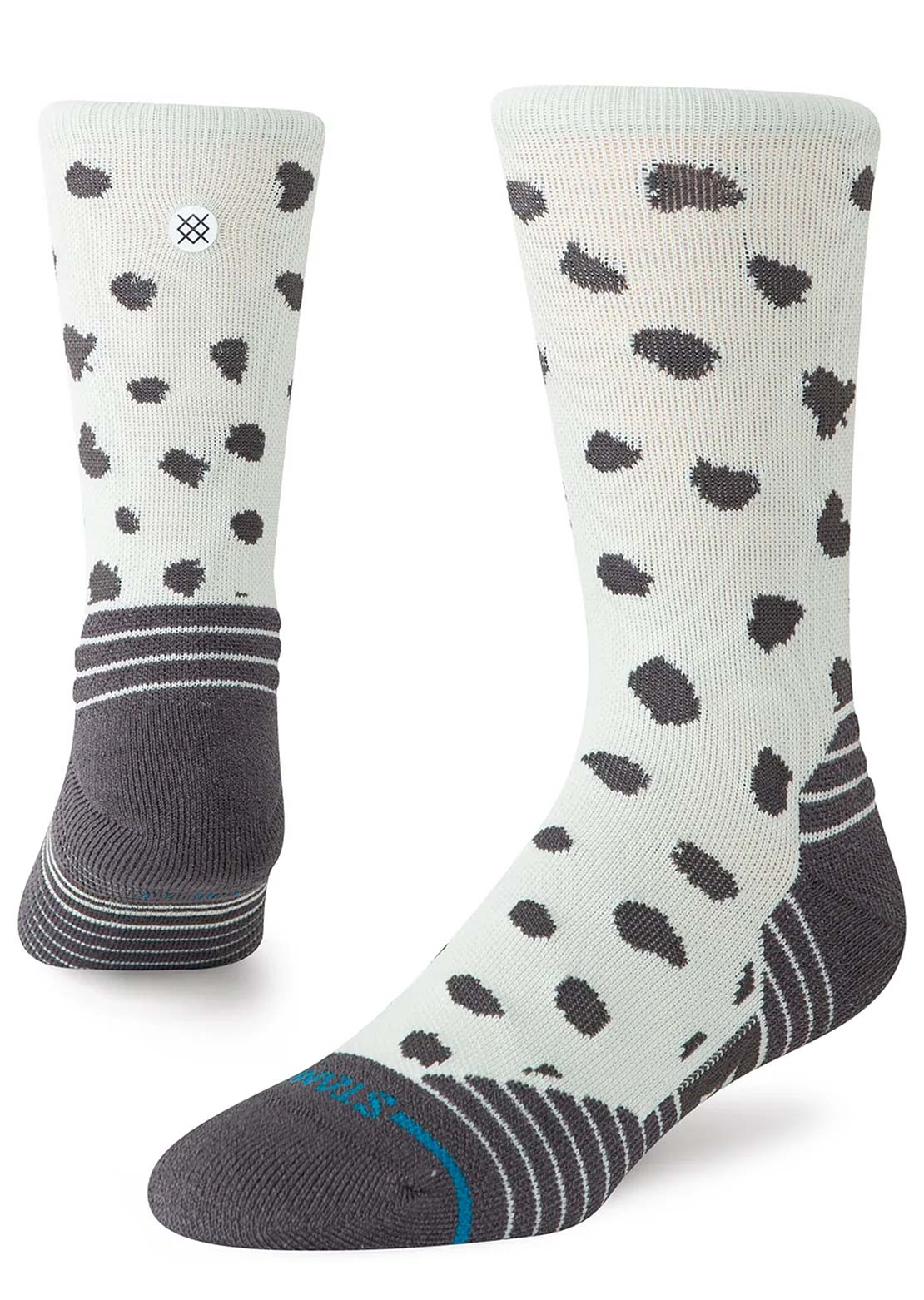 Stance Women's Athl Leopard Mid Crew Socks Light Blue